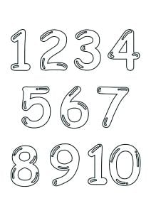 简单的0到10的数字绘图 (儿童着色 : 数字)