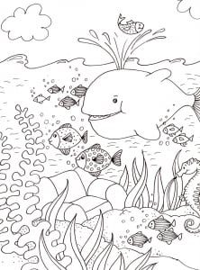 海边假期填色画打印版儿童 (儿童着色 : 海滩度假)