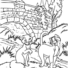 供儿童打印的彩页 : 猫儿历险记