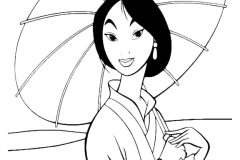 供儿童打印的彩页 : 花木兰