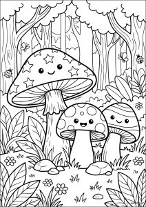 森林里的微笑蘑菇