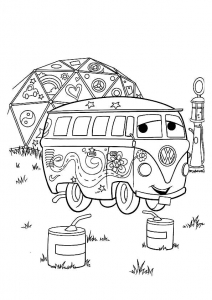 简单的汽车主题儿童填色画