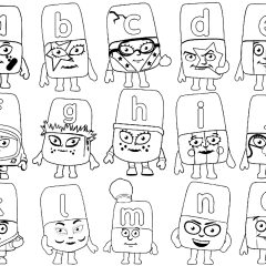 供儿童打印的彩页 : Alphablocks