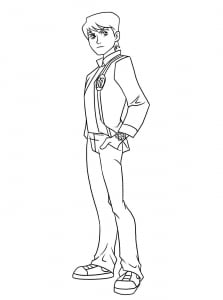 儿童喜欢的 Ben 10 着色页，免费下载