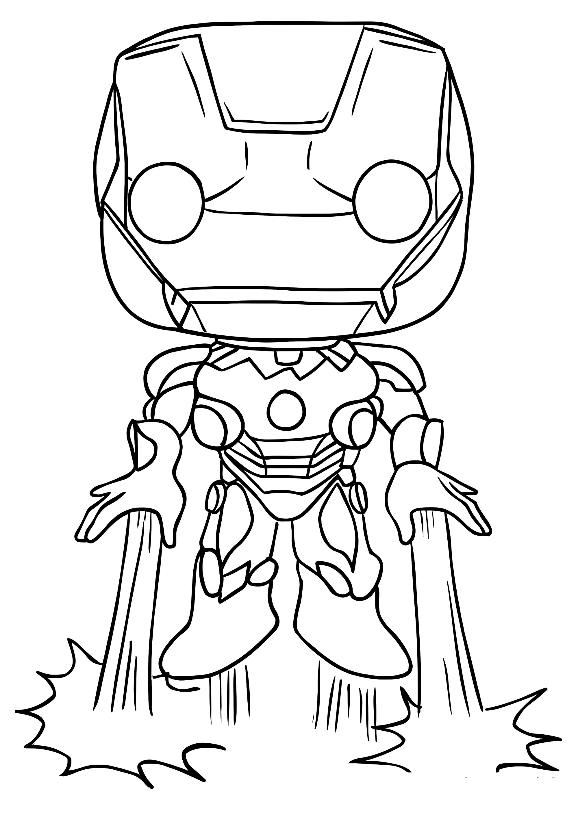钢铁侠- 儿童着色页: Funko Pop, image size:2000x2828