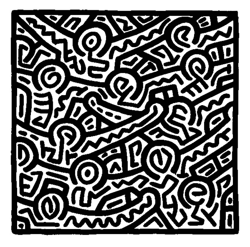 可打印的凯斯·哈林涂色画 (供儿童打印的彩页 : 凯斯·哈林)