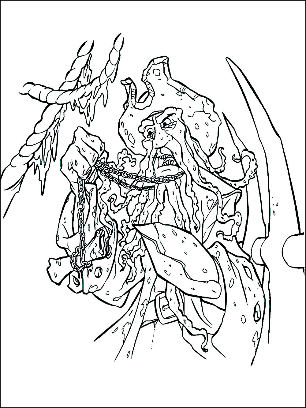 加勒比海盗儿童填色画 (供儿童打印的彩页 : 加勒比海盗)