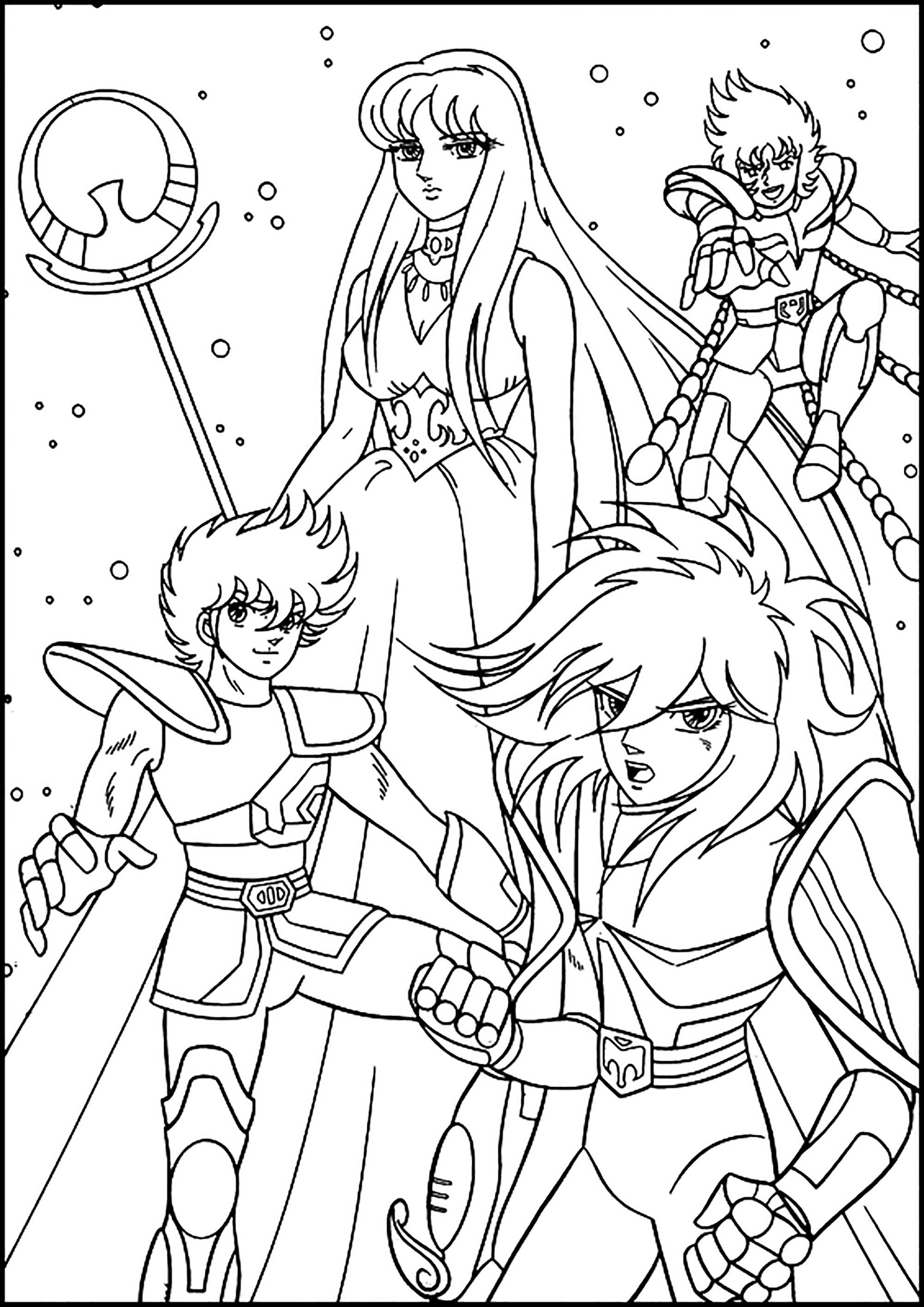 涂色画 圣斗士星矢 (供儿童打印的彩页 : 圣斗士星矢)