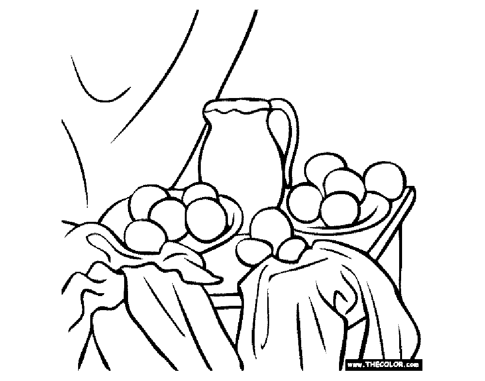 塞尚儿童填色画 (供儿童打印的彩页 : 塞尚)