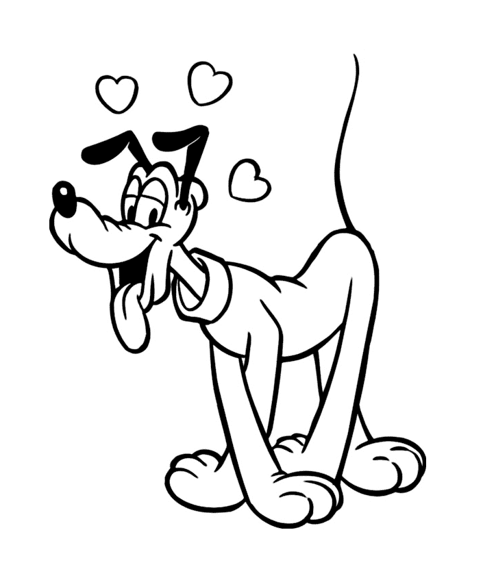 儿童普路托填色画 (供儿童打印的彩页 : 布鲁托)