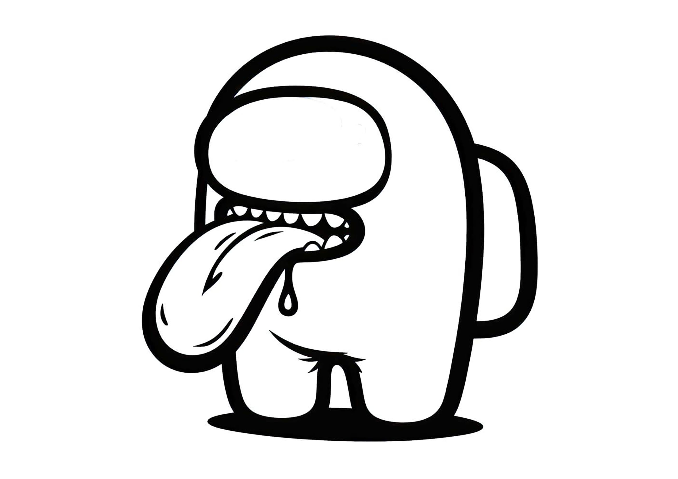舌头伸出的船员 (供儿童打印的彩页 : 我们之中)