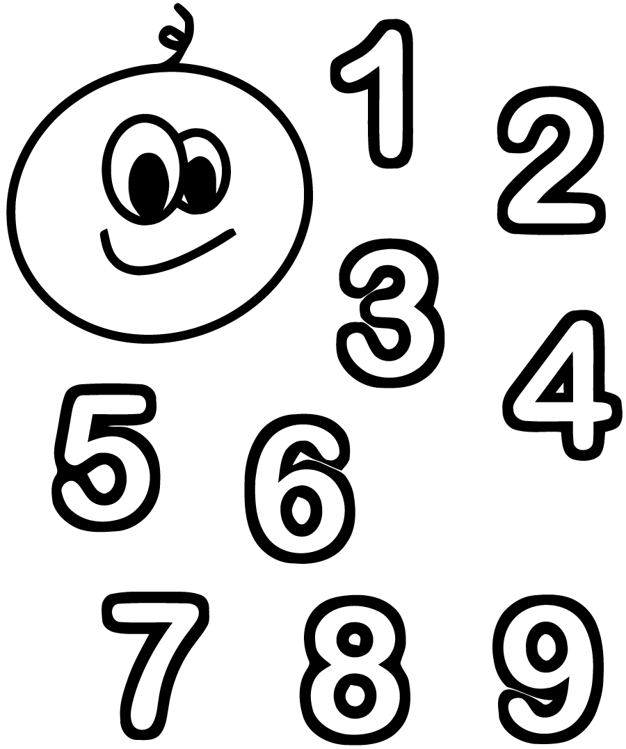 简单的 数字 着色页打印 (数字)