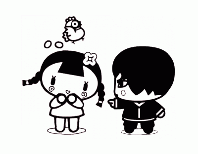 免费下载并涂色的Pucca线稿图 (供儿童打印的彩页 : 普卡)