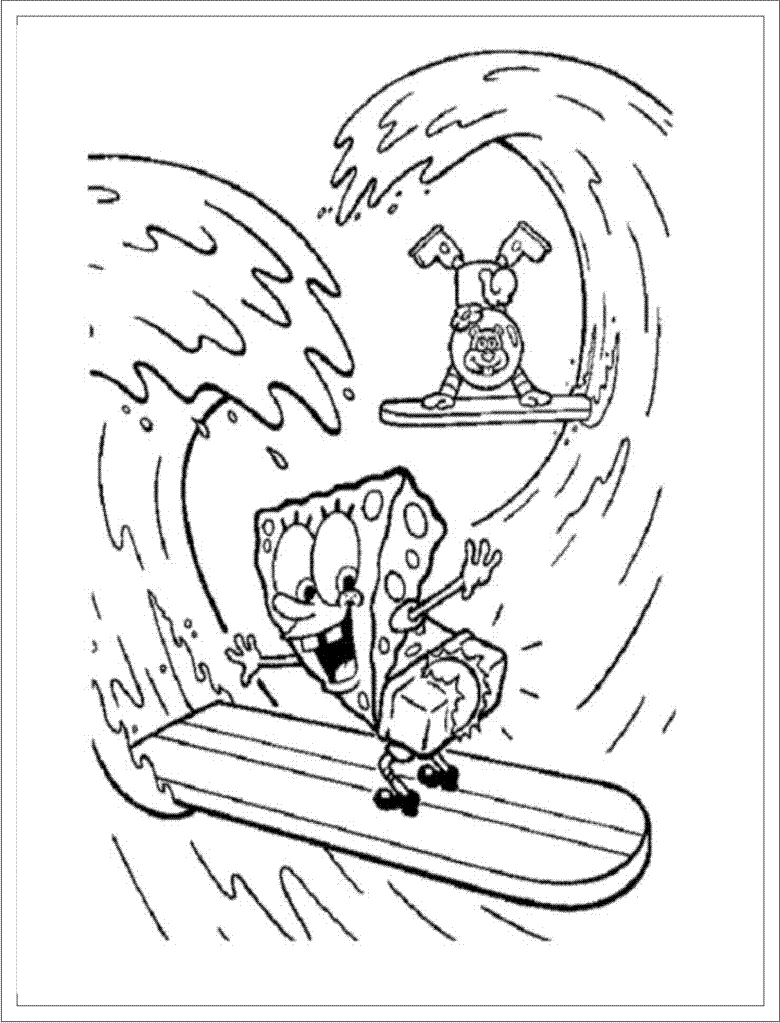 简单的 海绵宝宝 着色页打印 (海绵宝宝)