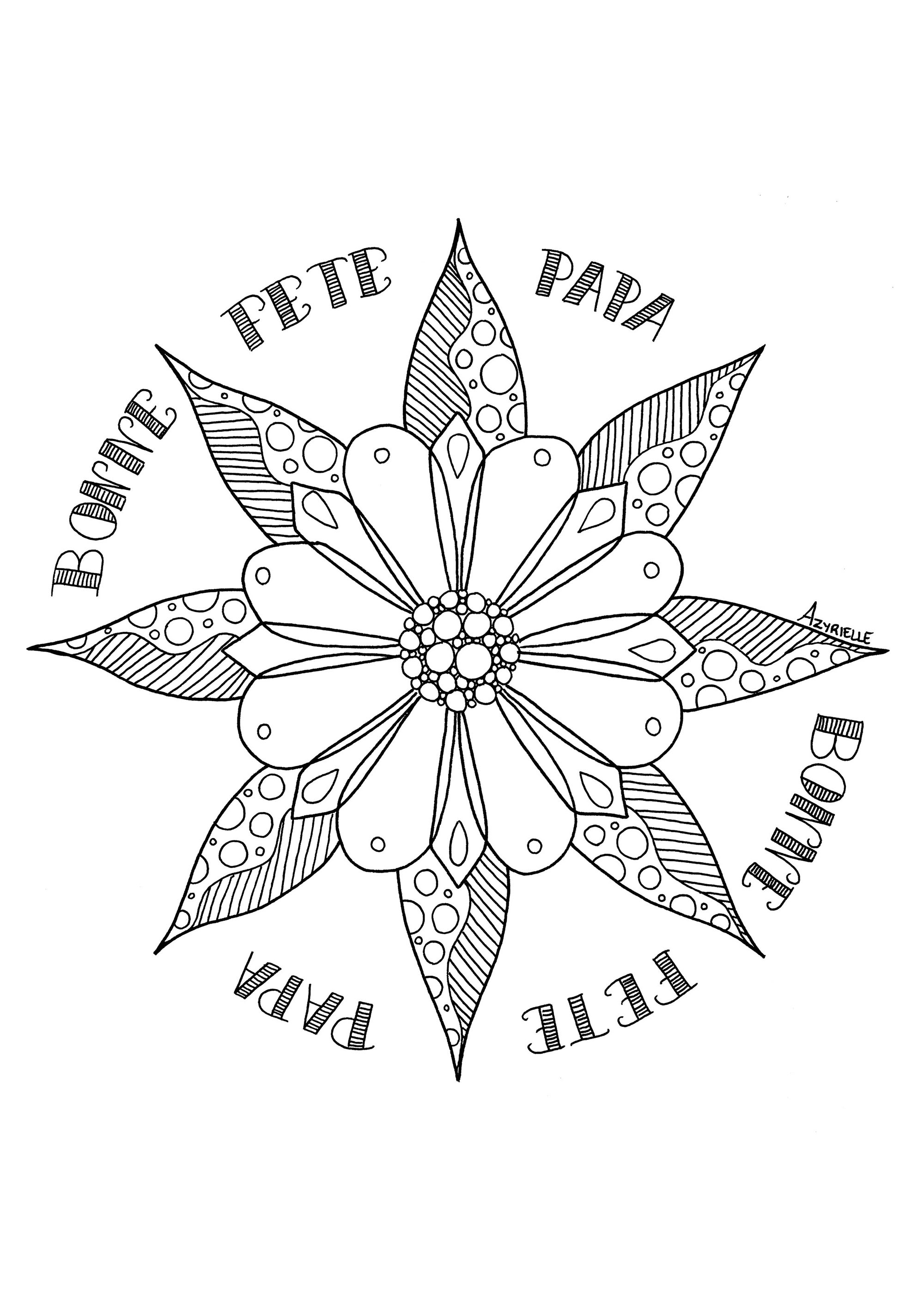 花“父亲节” (供儿童打印的彩页 : 父亲节)