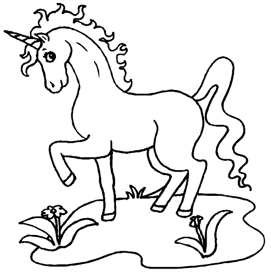 独角兽填色画 儿童涂色 (供儿童打印的彩页 : 独角兽)