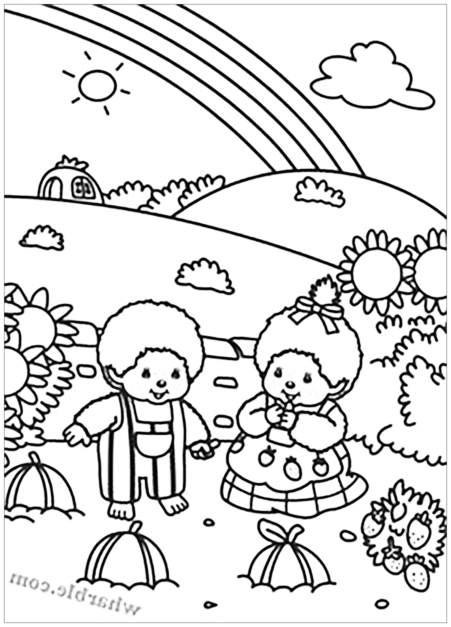 Kiki免费涂色画 (供儿童打印的彩页 : 琪琪1)