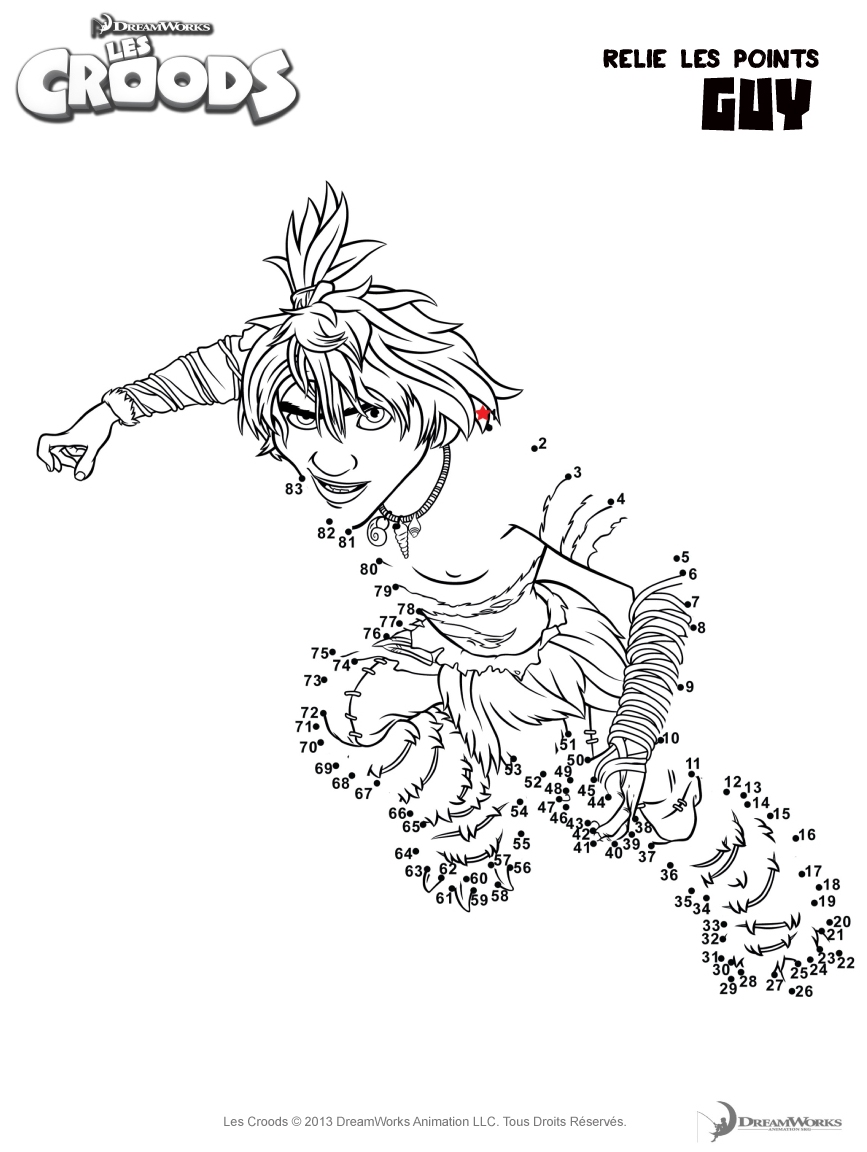 《疯狂原始人》免费下载涂色画 (供儿童打印的彩页 : 疯狂原始人)