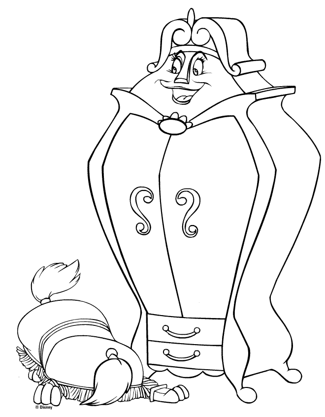 美女与野兽儿童填色画 (供儿童打印的彩页 : 美女与野兽)