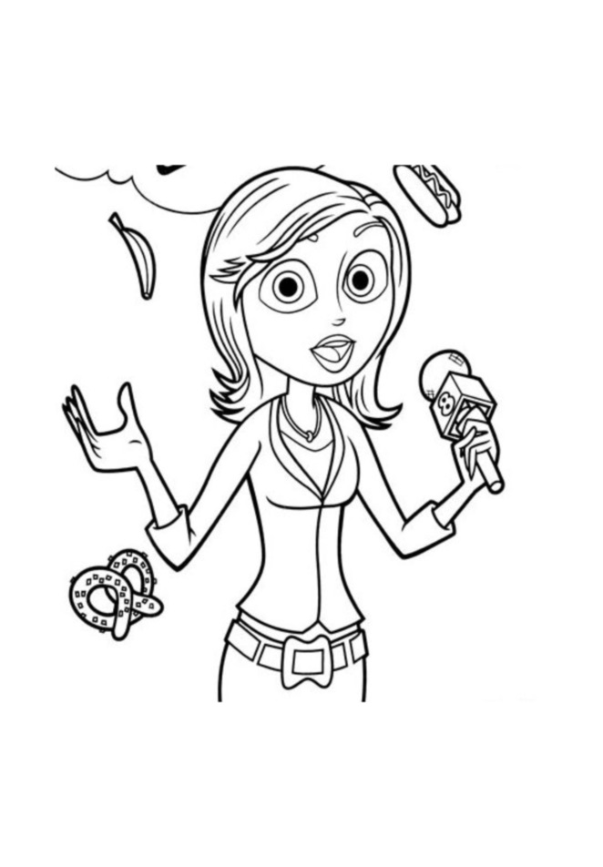 巨型肉丸风暴儿童填色画 (供儿童打印的彩页 : 美食从天降)