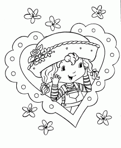 供儿童打印的彩页 : 草莓女孩