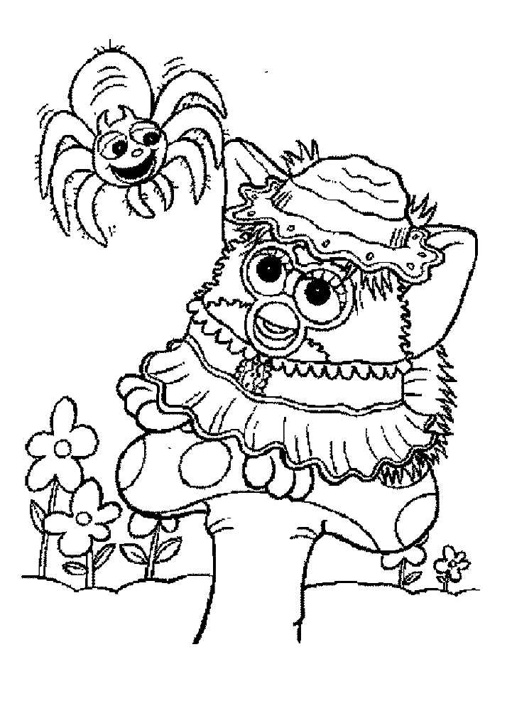 儿童Furby涂色画 (供儿童打印的彩页 : 菲比)