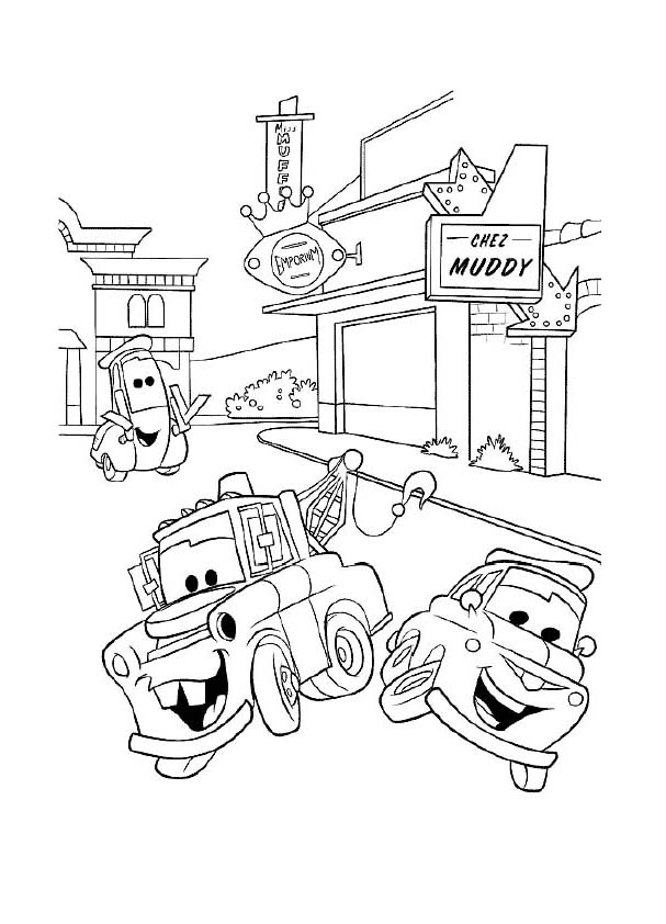 免费打印的汽车填色图 (供儿童打印的彩页 : 赛车总动员)