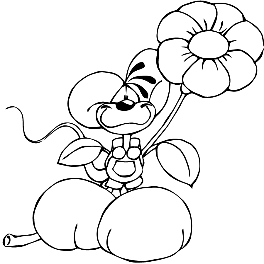 Diddl填色画打印版 (供儿童打印的彩页 : 迪德尔)