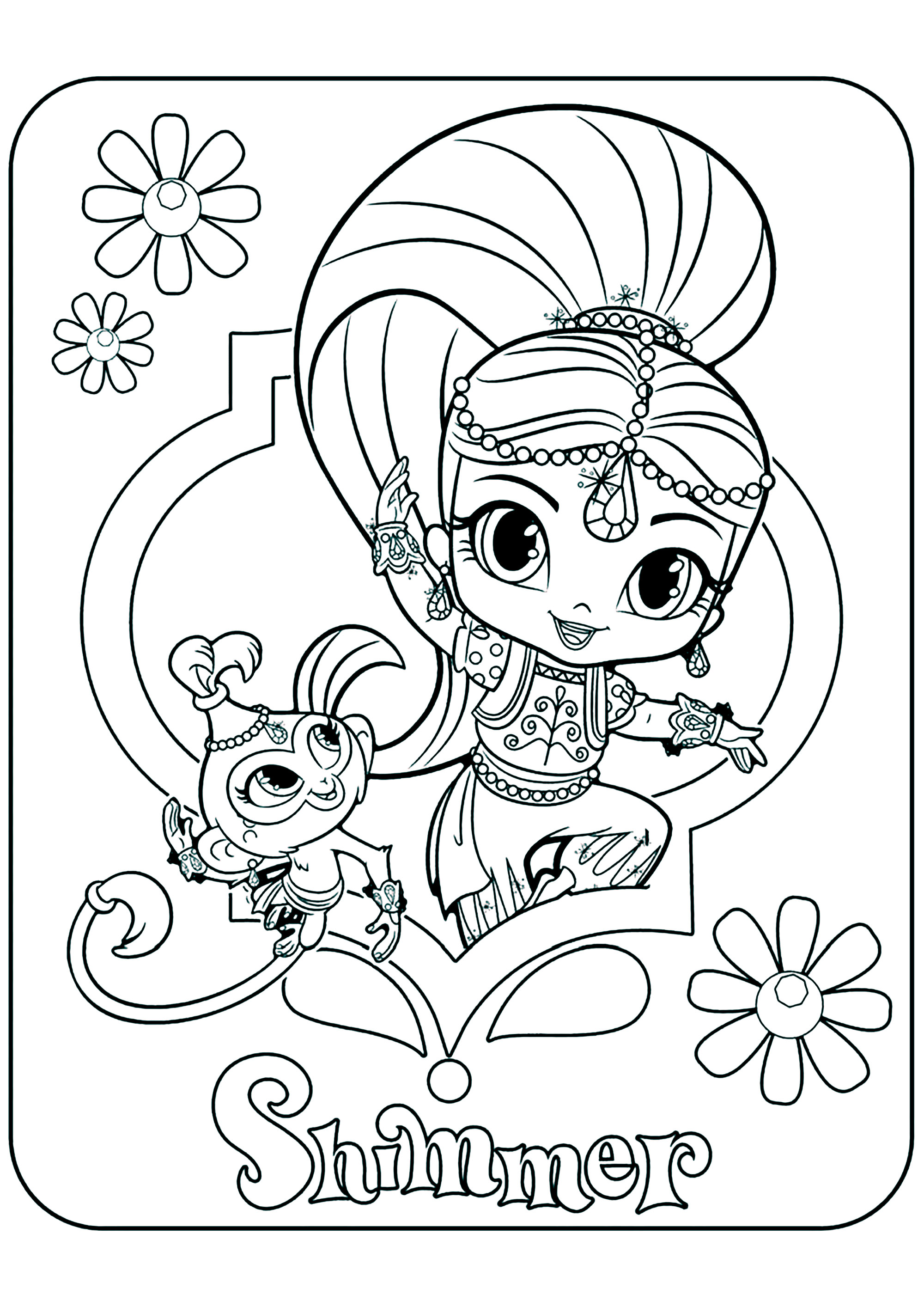 闪烁和她的小猴子朋友塔拉 (供儿童打印的彩页 : 闪亮小魔仙)