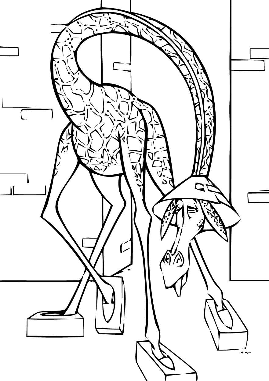 长颈鹿梅尔曼 (供儿童打印的彩页 : 马达加斯加)