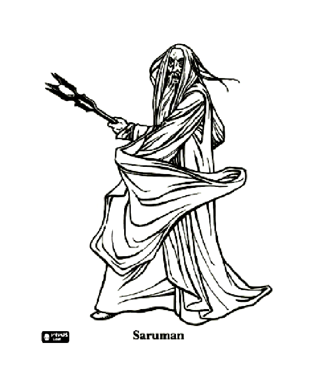 魔戒之主：萨鲁曼 (供儿童打印的彩页 : 魔戒)