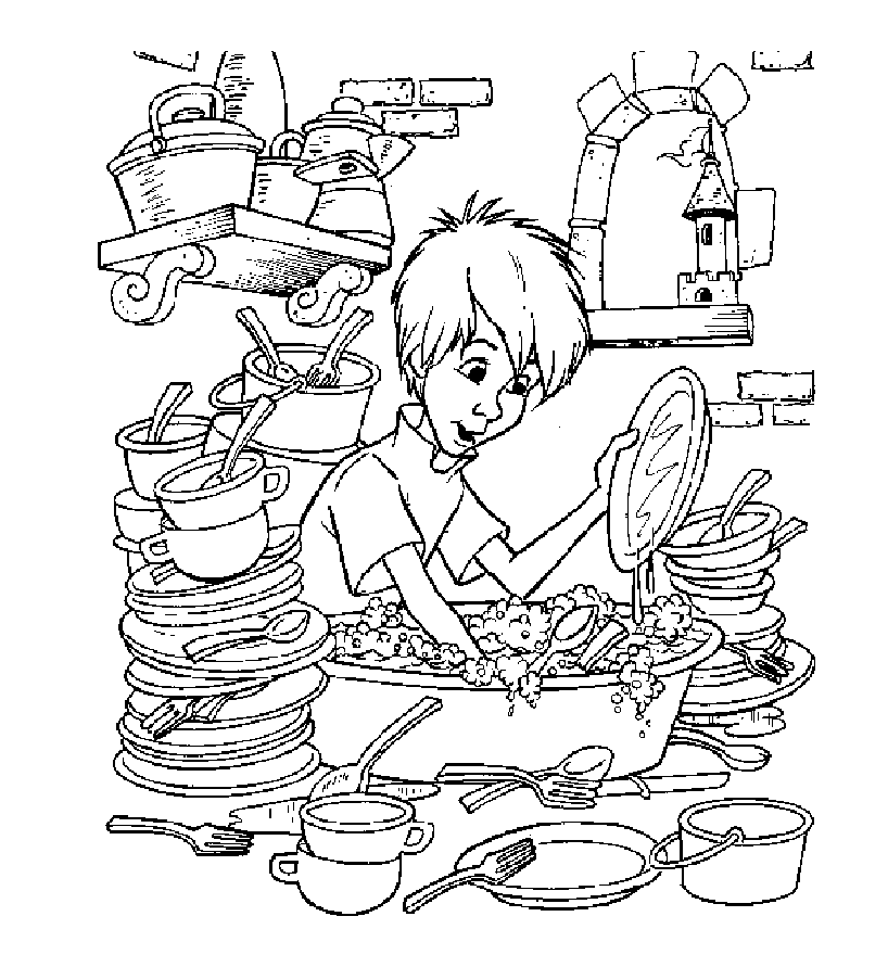 梅林魔法师的儿童填色画 (供儿童打印的彩页 : 魔法师梅林)