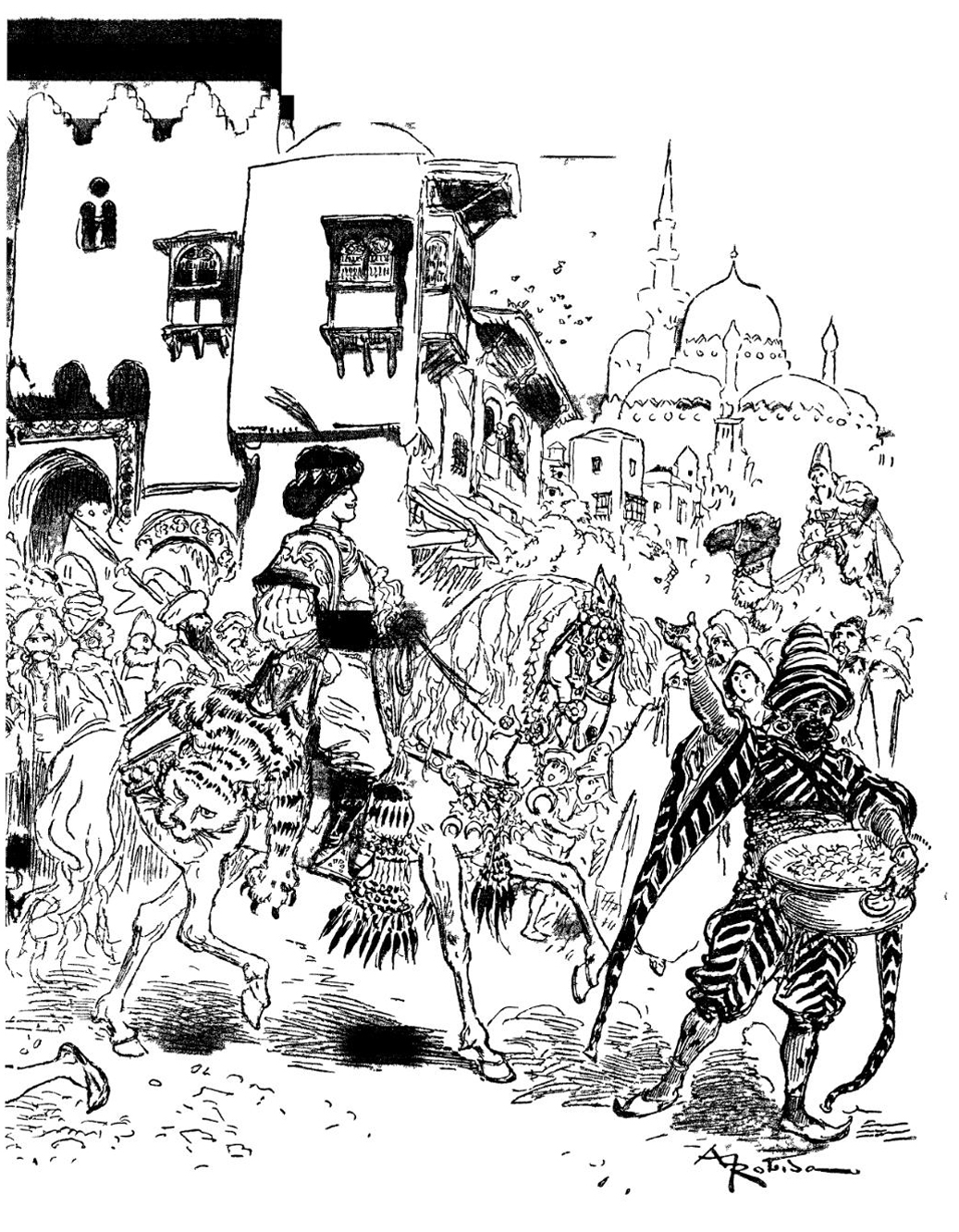 La llegada del príncipe Aladino a la ciudad de Agrabah
