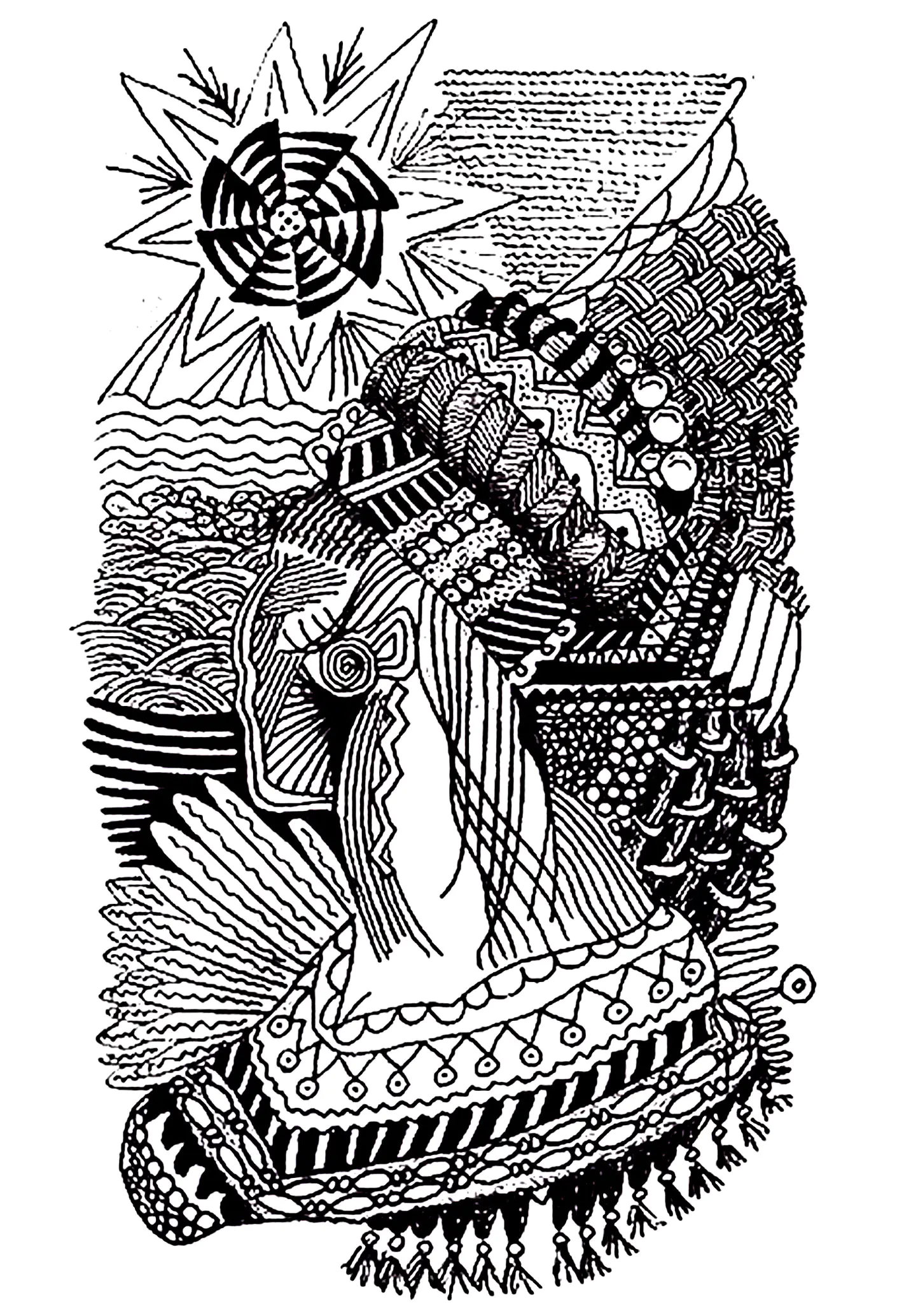 Mujer africana (Página de África para imprimir para adultos)