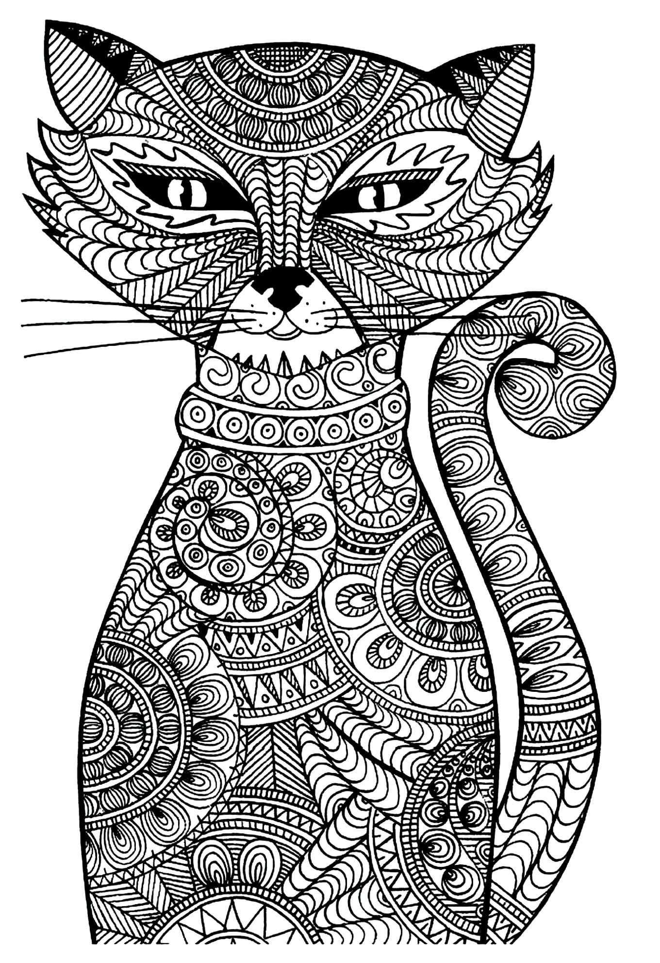 Colorear para adultos animales - 65 (Página para imprimir para adultos)