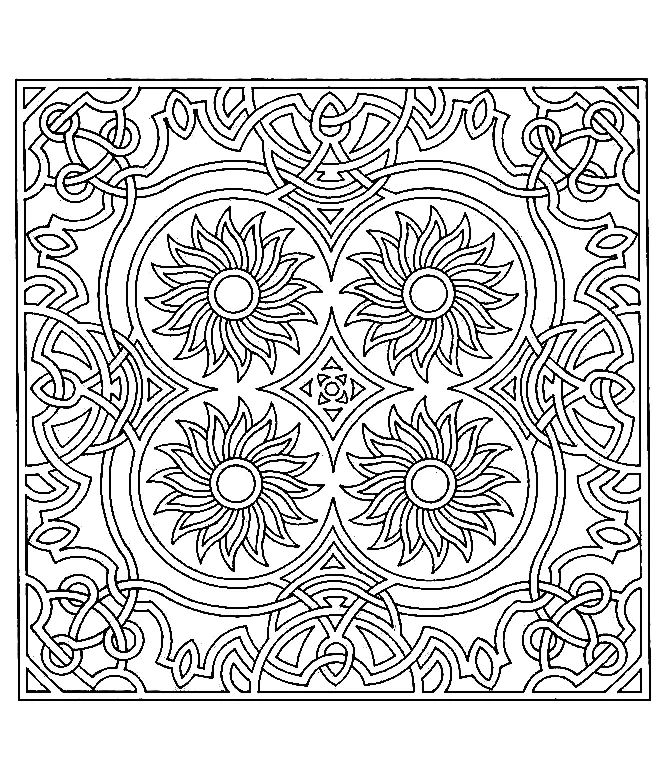 Elementos simétricos y armoniosos (Página Anti-stress / Zen para imprimir para adultos)