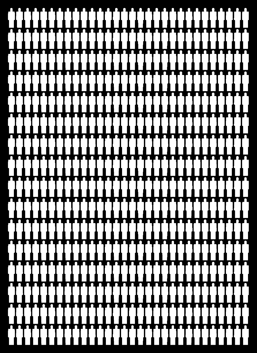 Página para colorear que contiene una cuadrícula de símbolos que representan a los hombres