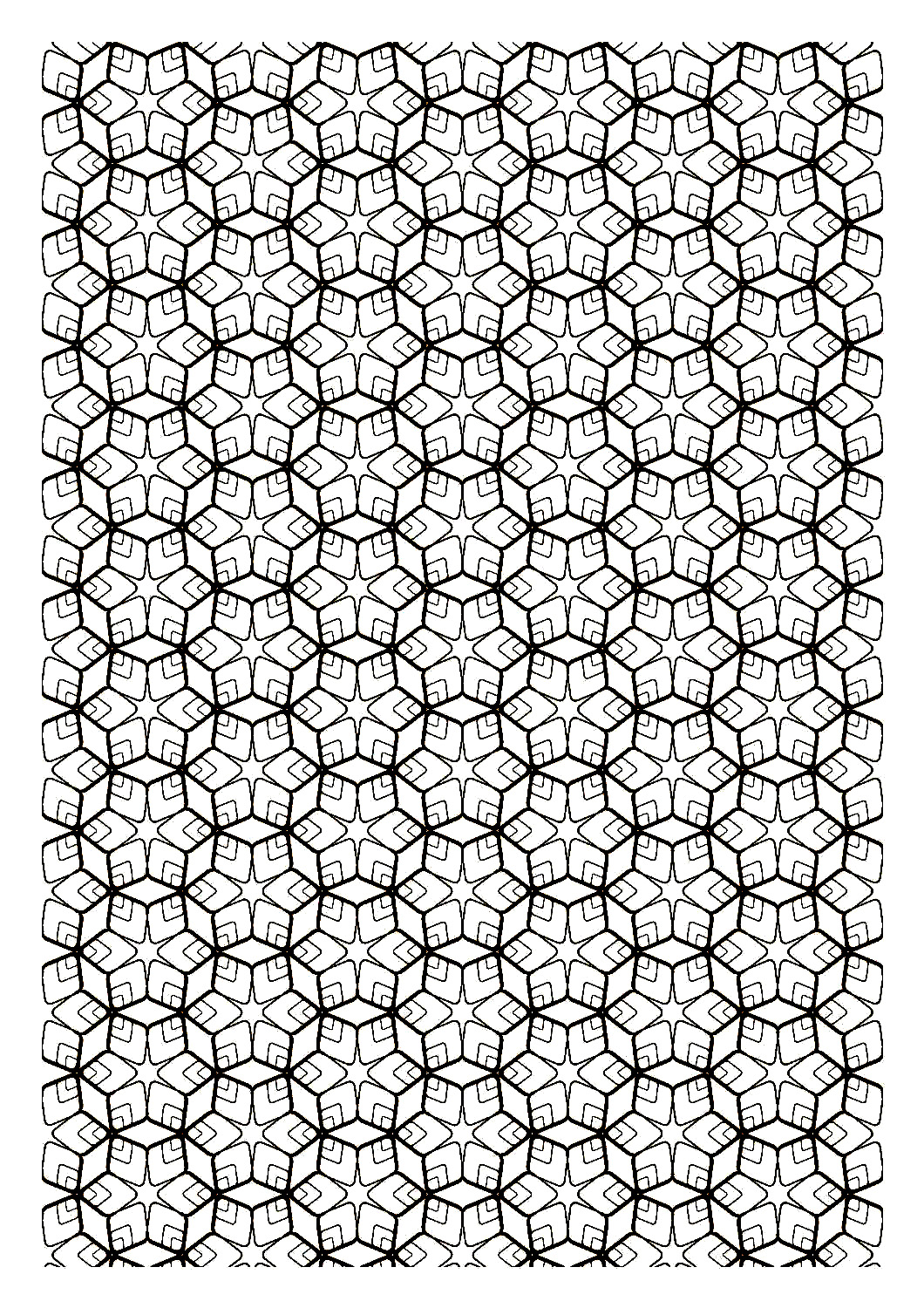 Numerosos y geométricos hexágonos para colorear individualmente Numerosos y geométricos hexágonos para colorear individualmente