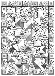 Página Anti-stress / Zen para imprimir para adultos : Formas geométricas entrelazadas