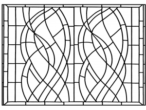 Ventana Art Déco de un hotel madrileño (Página para imprimir)