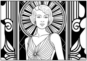 Art Deco Movie Woman   2