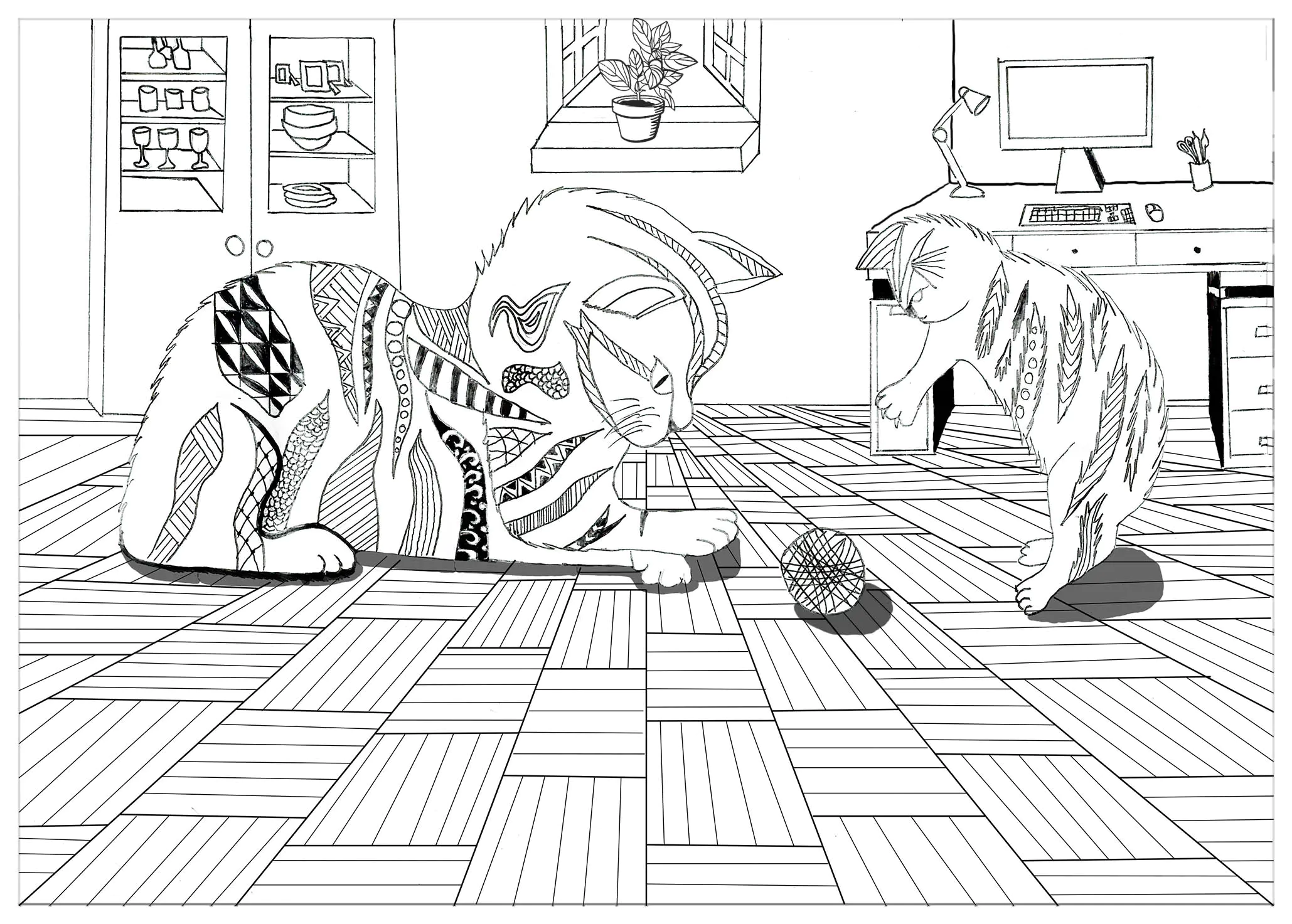 Gatos-61424 (Página para imprimir para adultos)