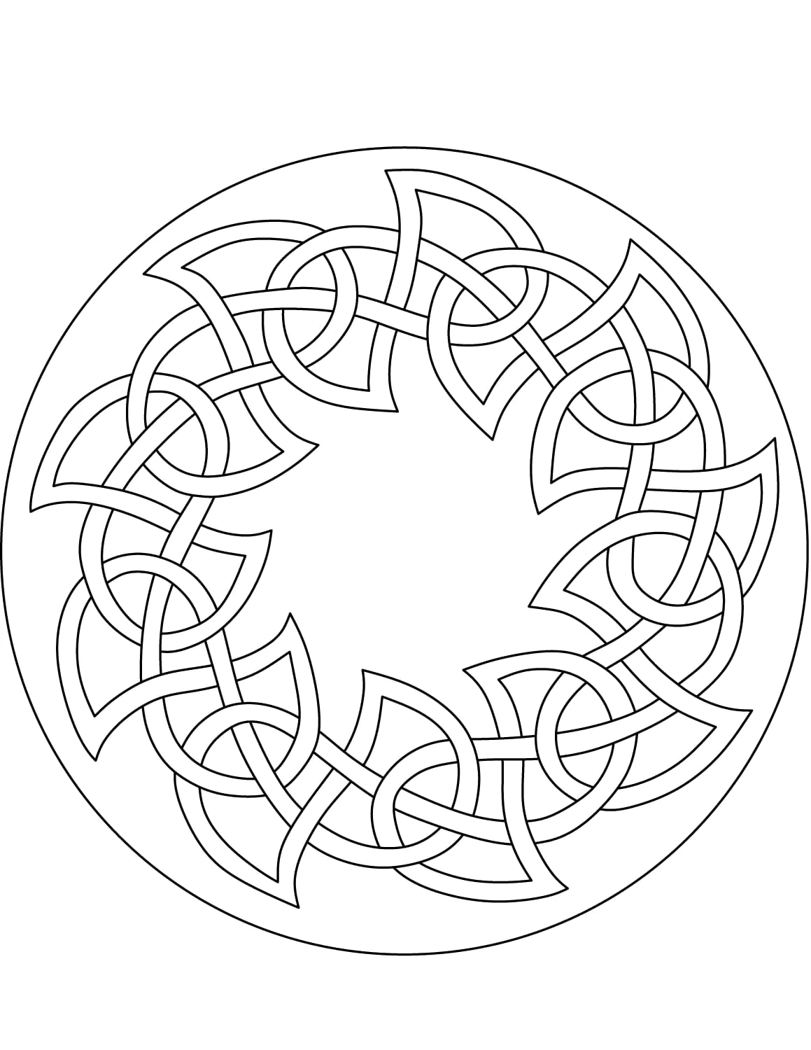Roseta de entrelazado celta (Página de El Arte Celta para imprimir para adultos)