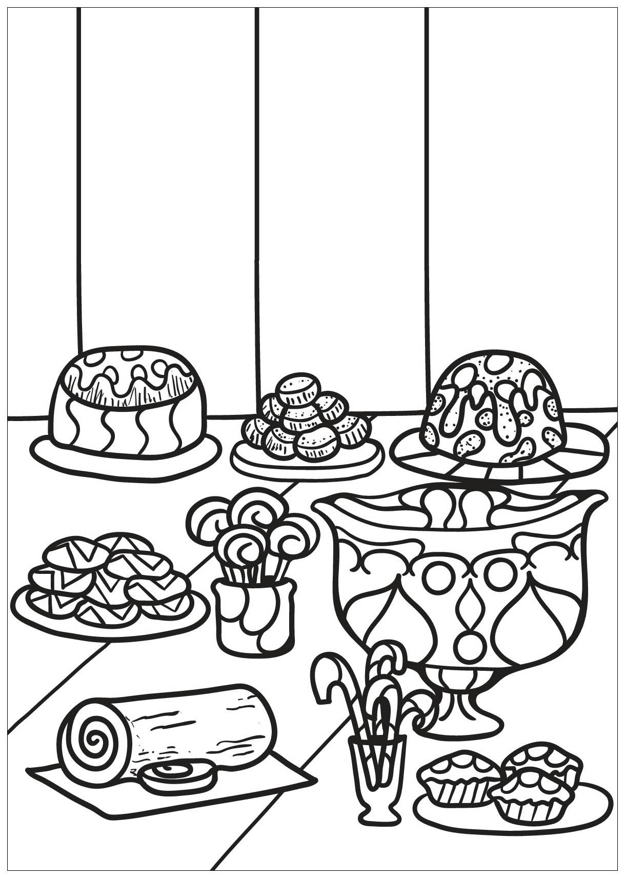 Colorear para adultos  : Cupcakes - 32