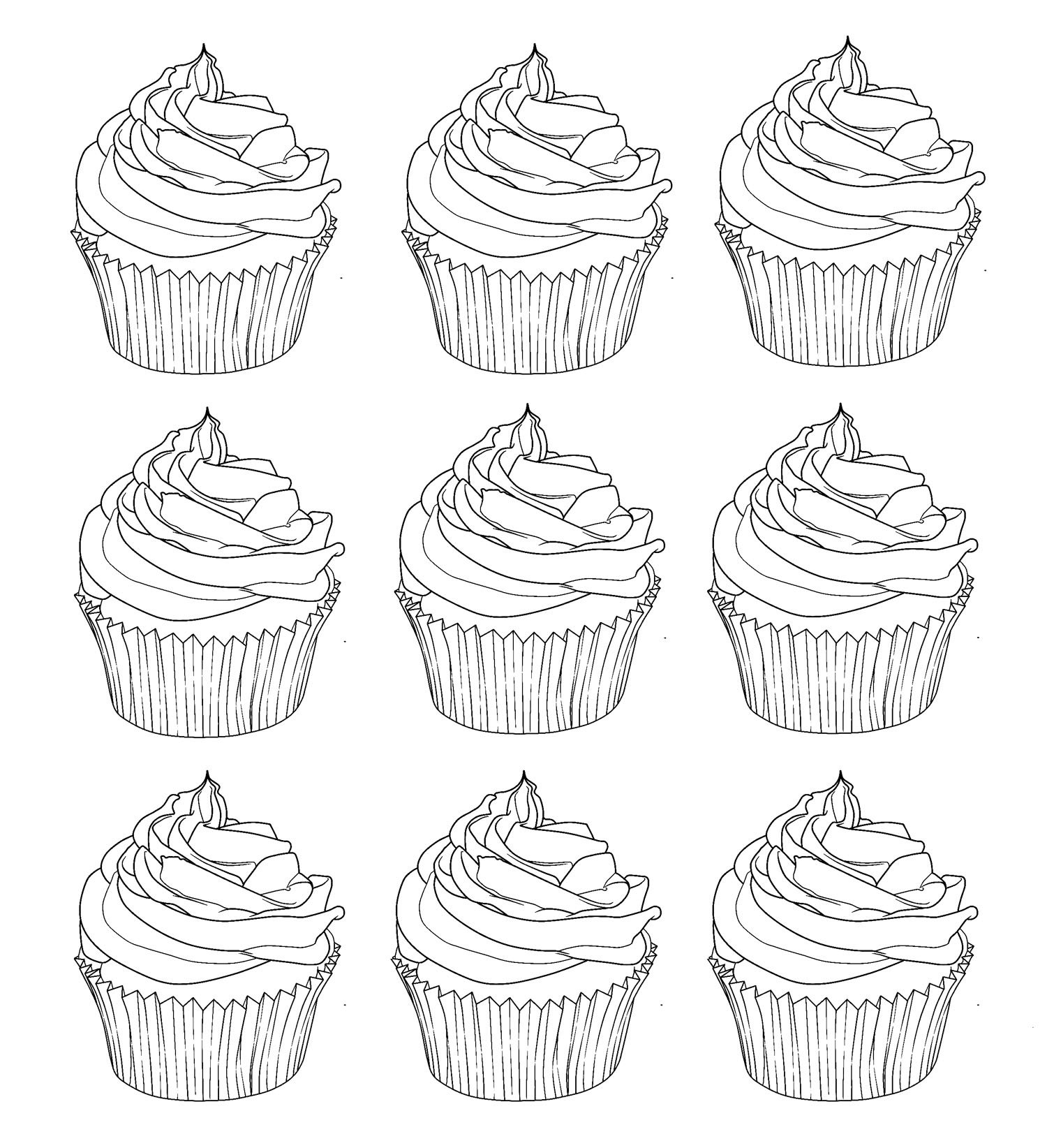 Magdalenas Andy Warhol. Si Warhol hubiera dibujado Cupcakes, ¡seguro que habría sido algo parecido a este dibujo! ¡Te toca a ti colorearlo!