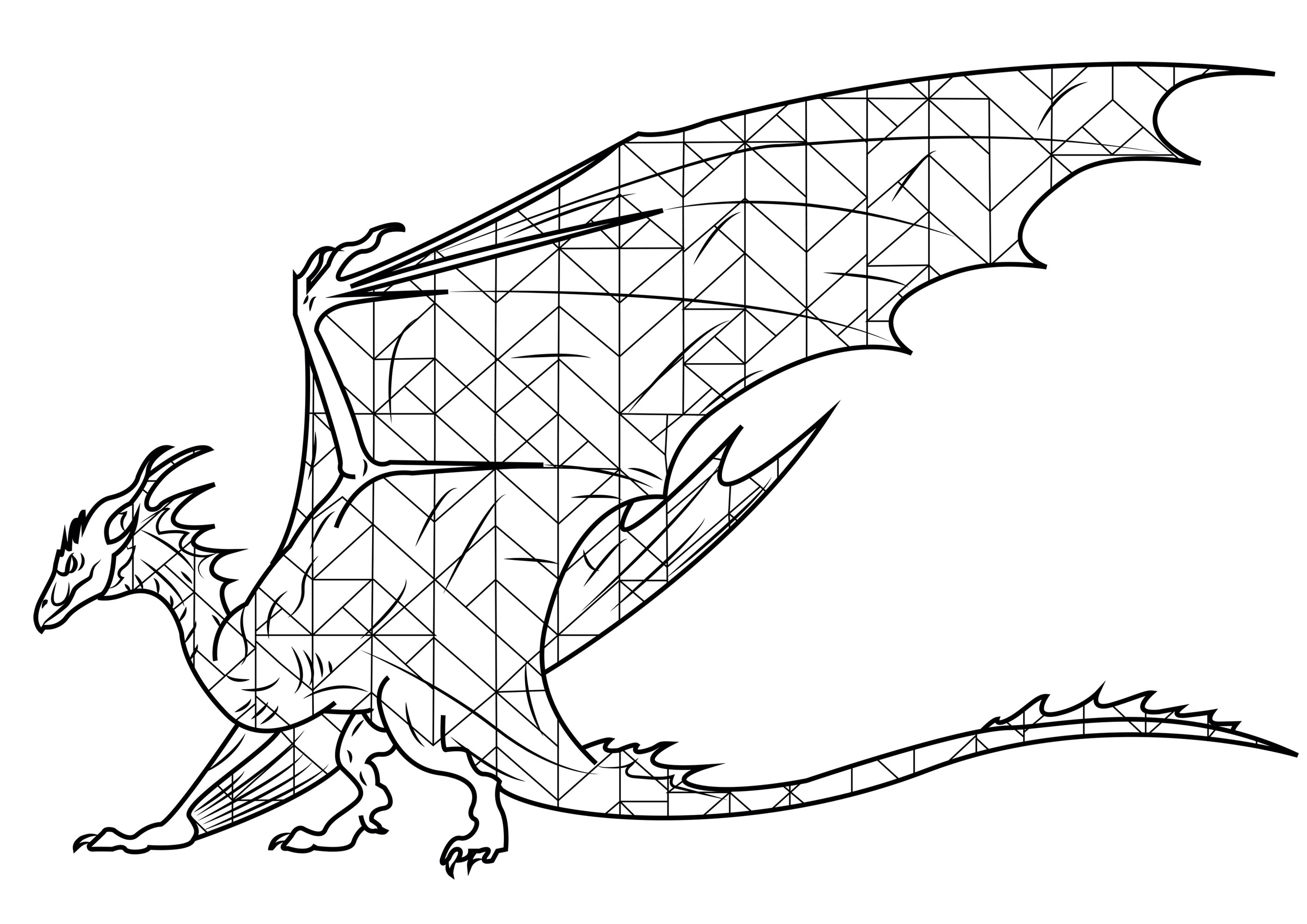 Wyvern: criatura legendaria con cabeza y alas de dragón. Dessin original sur Arte desviado par sugarpoultry.