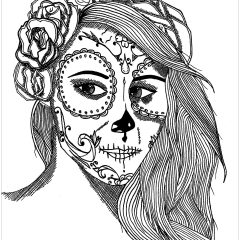 Páginas de El Día De Los Muertos para imprimir para adultos