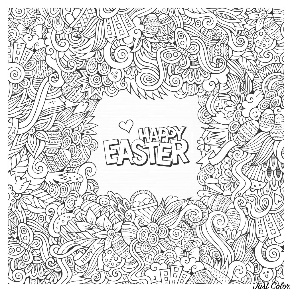 Colorear para adultos : Pascua de Resurrección - 7