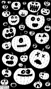 Calabazas de Halloween sobre fondo negro