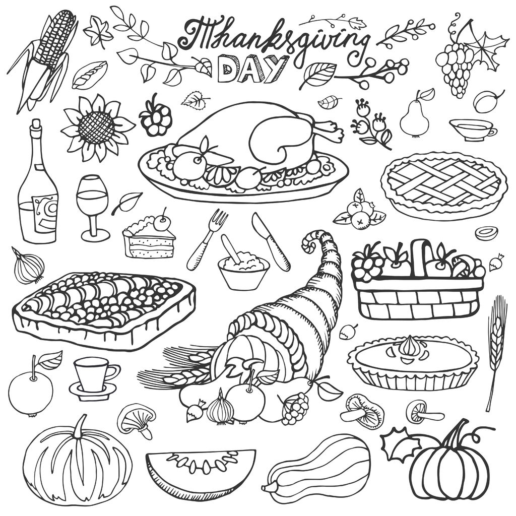 Colorear para adultos : Thanksgiving - 10, Artista : Tatiana Kostysheva   Origen : 123rf